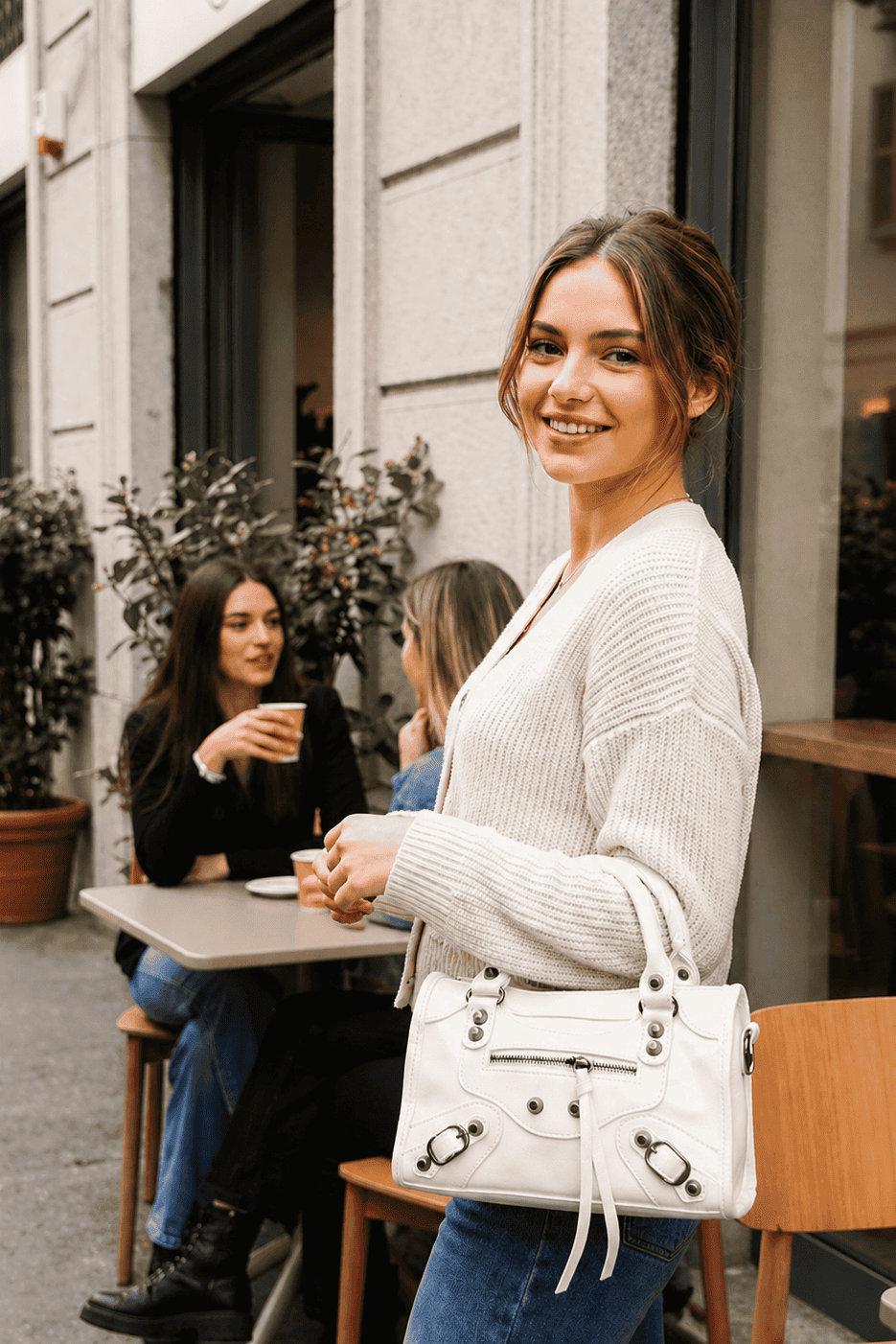 VYVA Angel Bag — Borsa a mano e tracolla in ecopelle bianca | White Edition