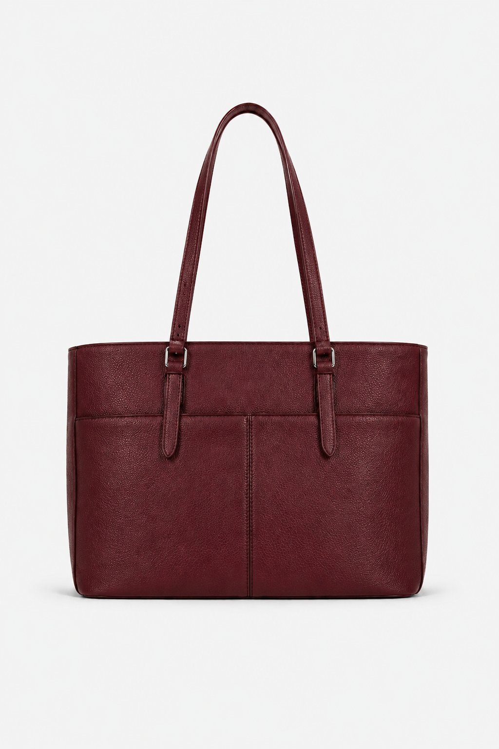 MONICA — Borsa a mano e spalla in pelle palmellato color vino | Made in Italy