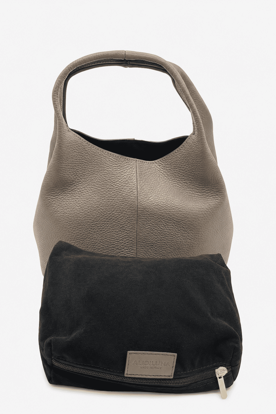 Borsa a Mano Donna Dominique in Pelle Dollaro Fango | Made in Italy