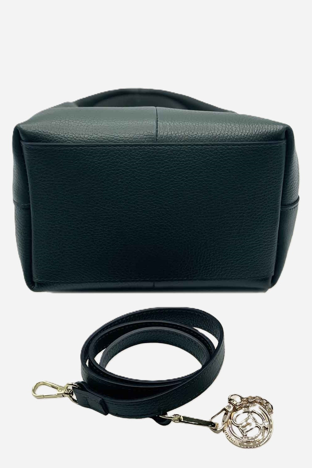 Borsa a Mano Donna Dominique in Pelle Dollaro Verde Bottiglia | Made in Italy