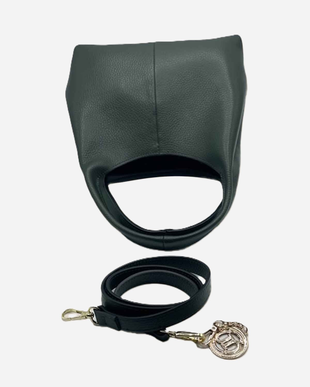 Borsa a Mano Donna Dominique in Pelle Dollaro Verde Bottiglia | Made in Italy