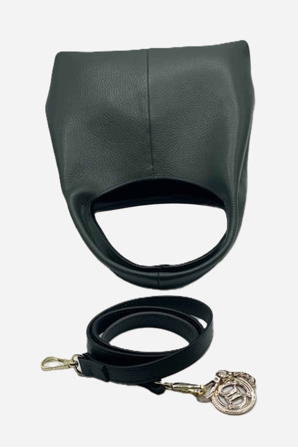 Borsa a Mano Donna Dominique in Pelle Dollaro Verde Bottiglia | Made in Italy
