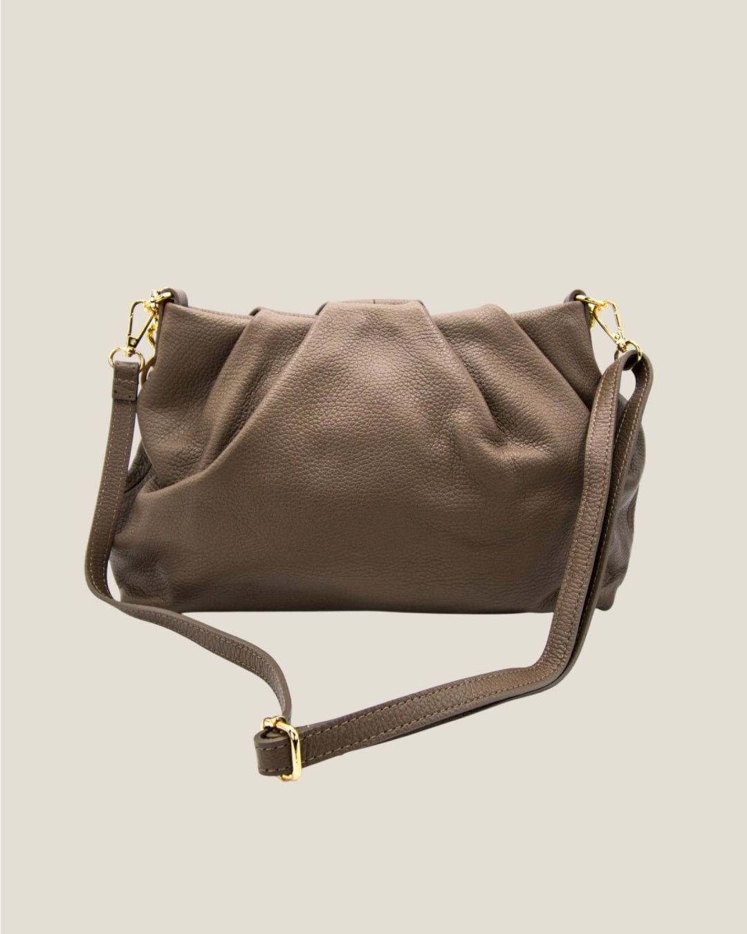 Borsa Donna Lauretana Vera Pelle Fango Elegante Morbida - Alidiluna