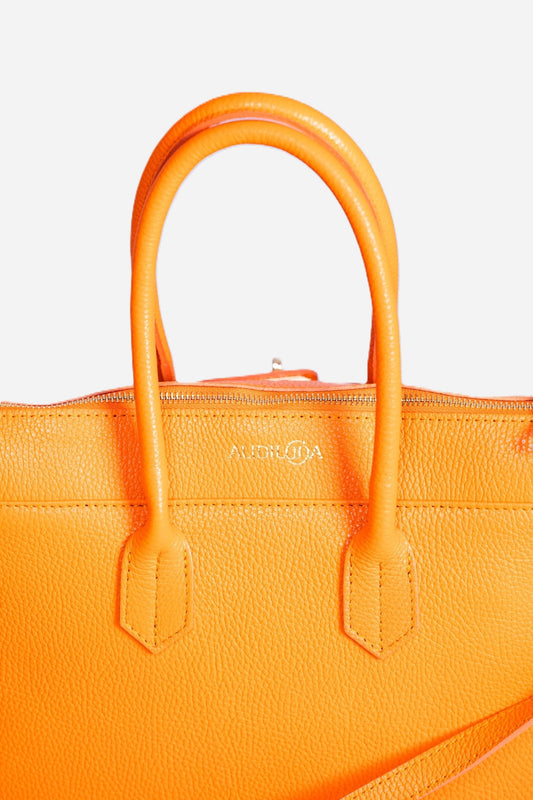 Borsa donna LUNA in vera pelle arancione