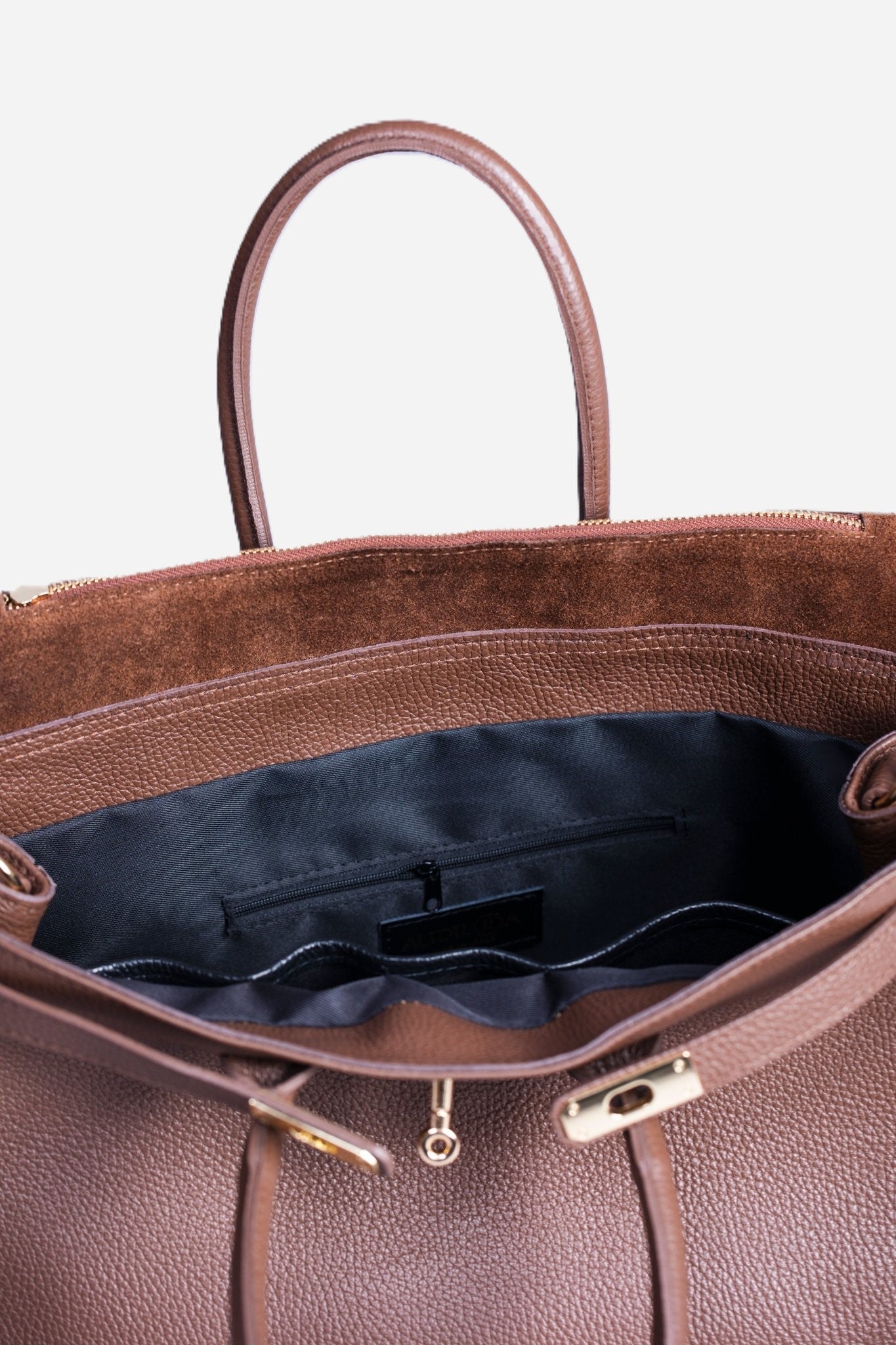 Borsa donna LUNA in vera pelle taupe