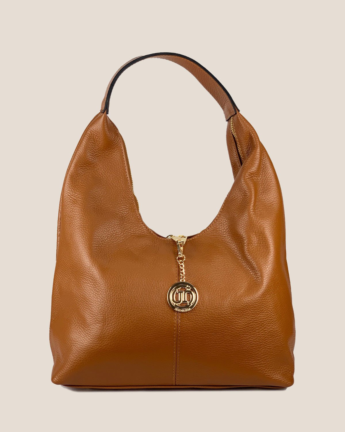 Borsa Spalla Hobo Donna Laura Vera Pelle Marrone - Alidiluna