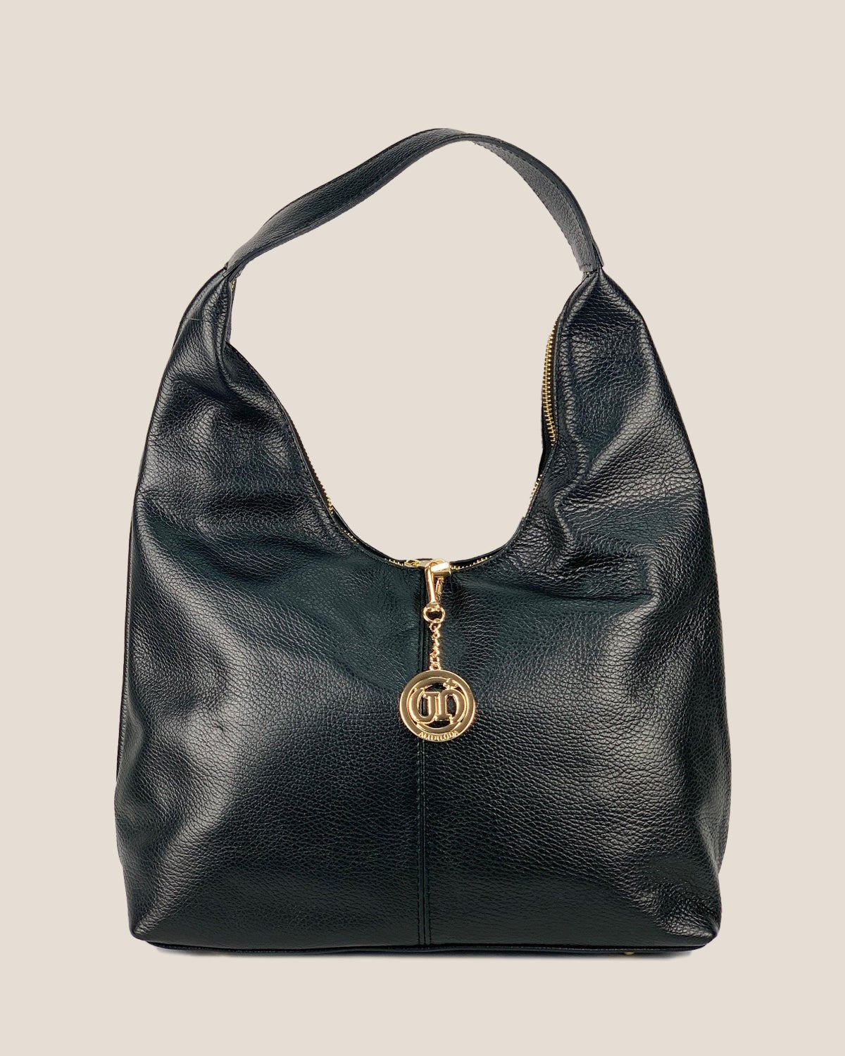Borsa Spalla Hobo Donna Laura Vera Pelle Nero - Alidiluna