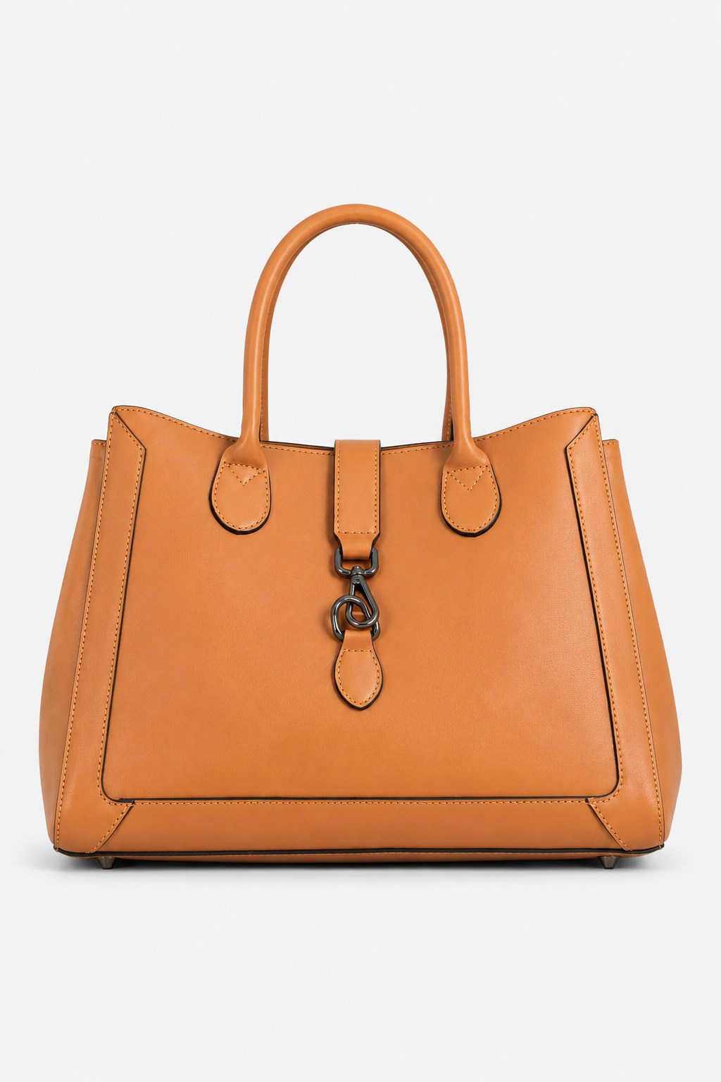 CORALBA — Borsa a mano in pelle palmellato cognac | Made in Italy