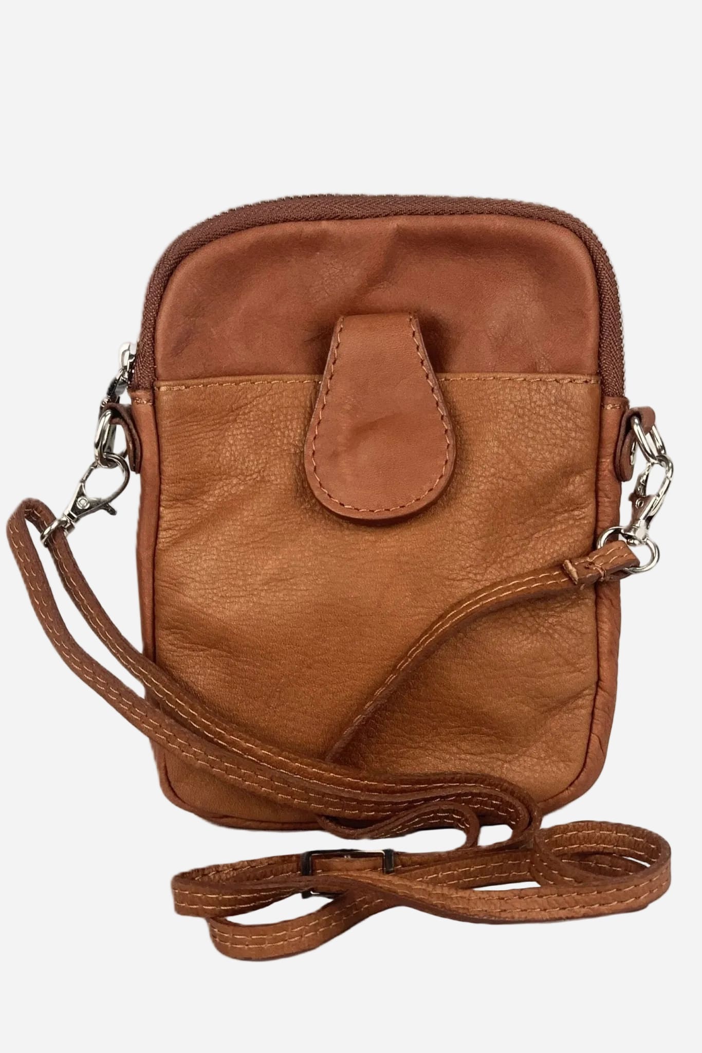Attilio Brown Small Leather Sports Men's Shoulder Bag