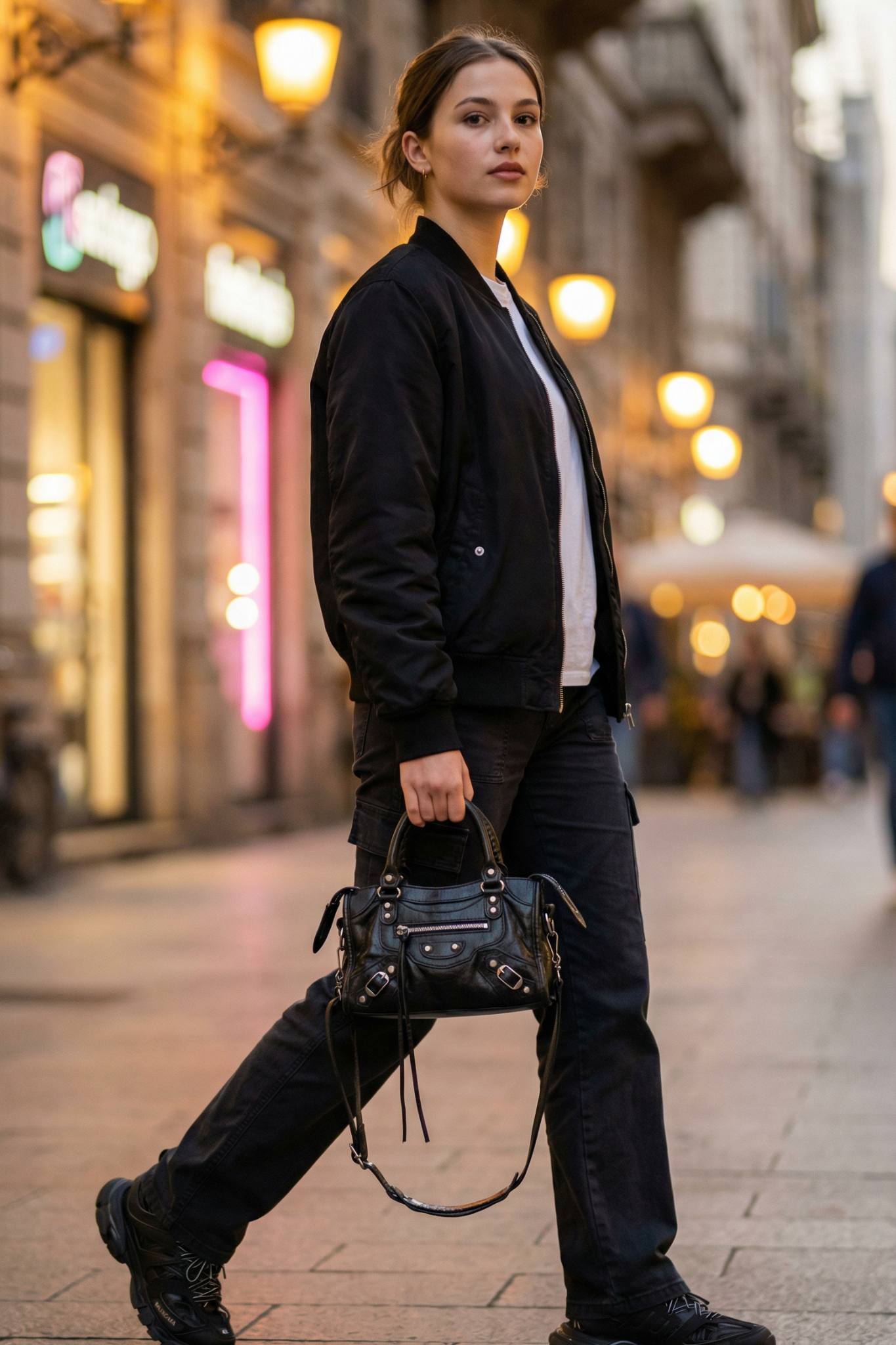 VYVA Rebel Bag — Borsa a mano e tracolla in ecopelle nera | Black Edition