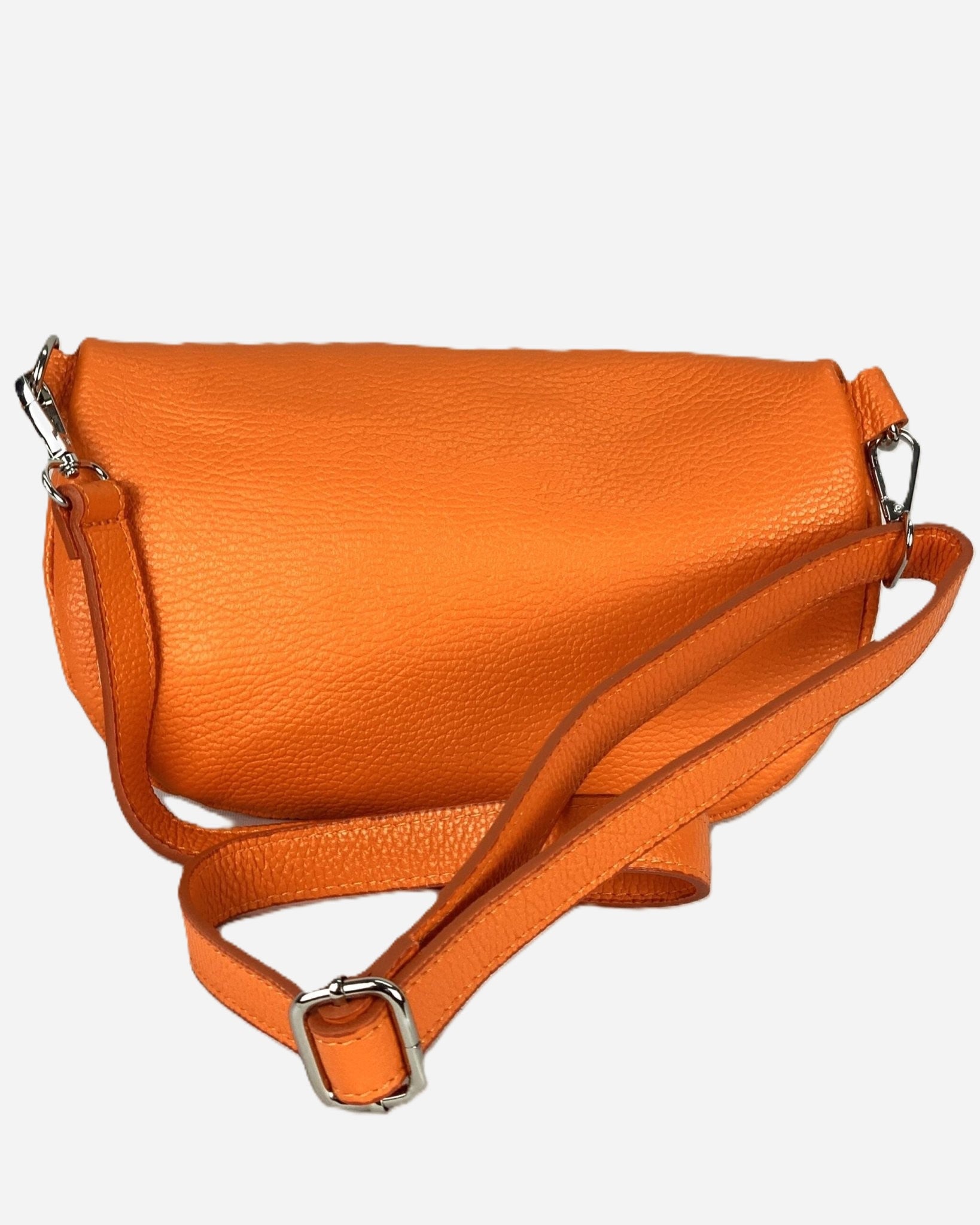 Emma women's genuine leather bum bag or shoulder bag in orange color
