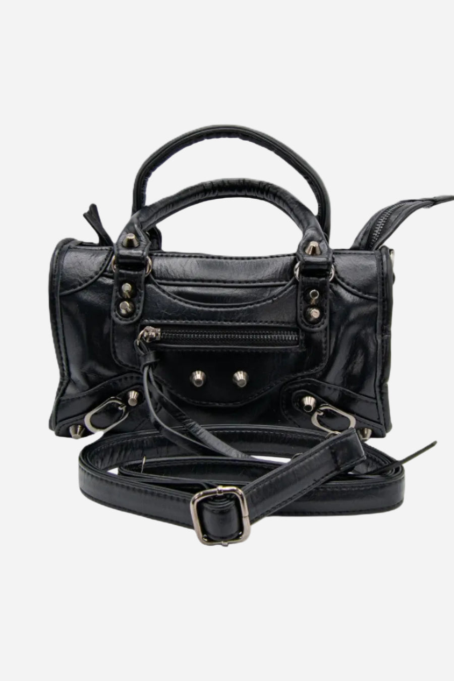 VYVA Rebel Bag — Borsa a mano e tracolla in ecopelle nera | Black Edition