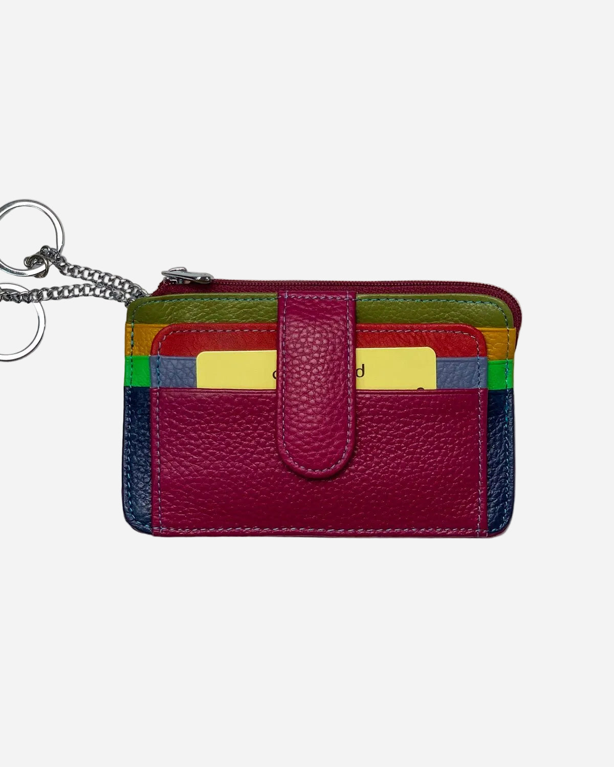 Porta carte portamonete Zeus uomo in pelle Ciclamino multicolore - Alidiluna