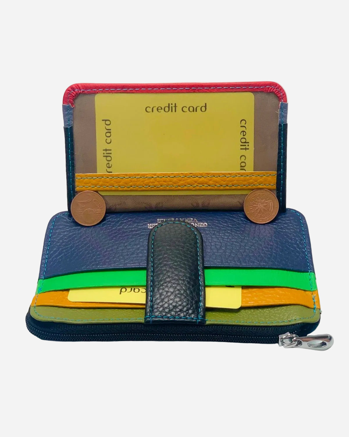 Porta carte portamonete Zeus uomo in pelle Nero multicolore - Alidiluna