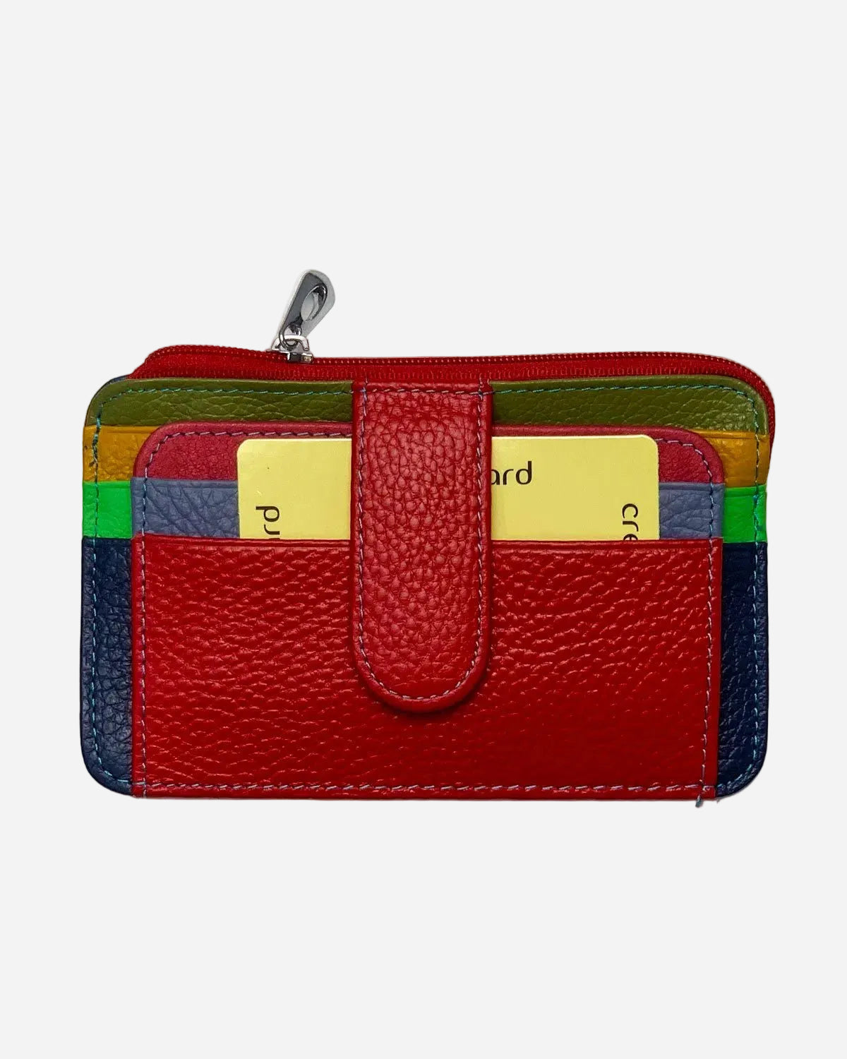 Porta carte portamonete Zeus uomo in pelle Rosso multicolore - Alidiluna