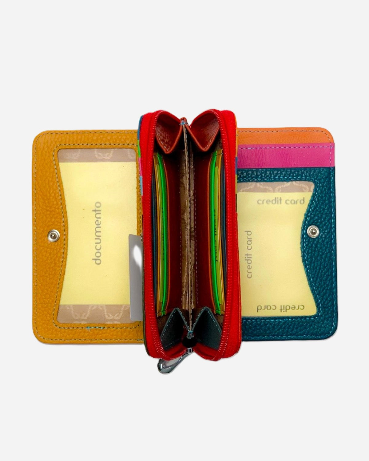Demetra Women's Wallet, Coin Purse, Card Holder, Made of Genuine Red Handcrafted Leather