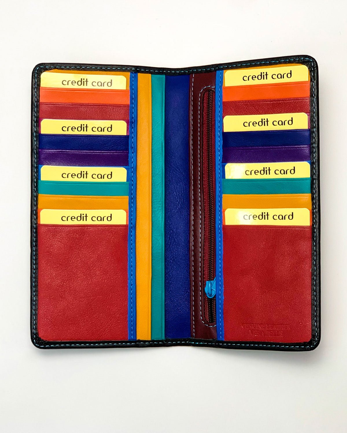 Portafoglio Portamonete Porta Carte donna Diana in vera pelle artigianale Nero - Alidiluna