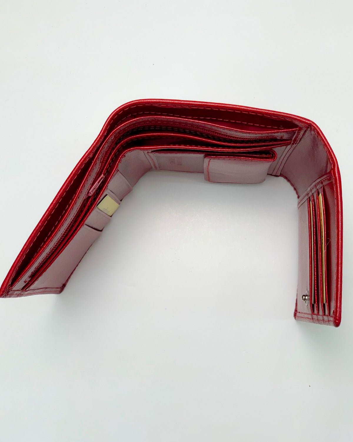 Portafoglio Portamonete Porta Carte donna Era in vera pelle artigianale Rosso - Alidiluna