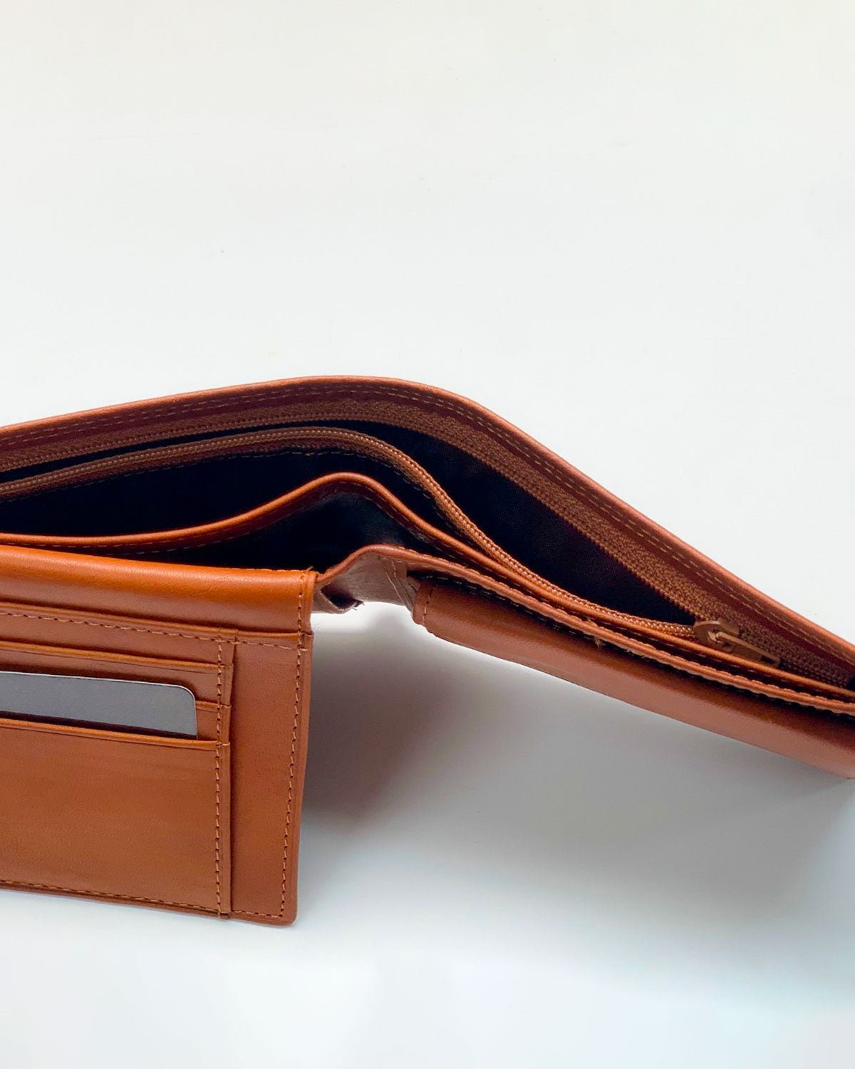 Portafoglio Portamonete Porta Carte uomo Ercole in vera pelle artigianale Cognac - Alidiluna