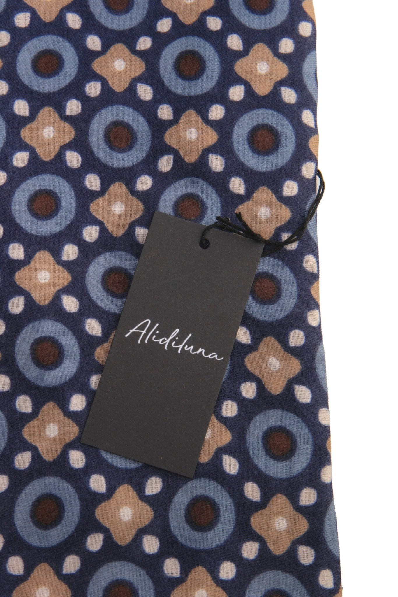 Sciarpa, foulard, Pashmina Uomo/Donna in Acrilico e Lana Blu con Motivo Geometrico Multicolore - Alidiluna