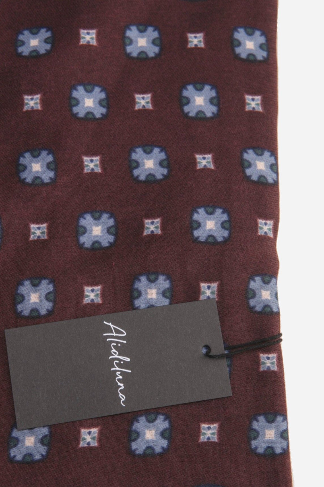 Sciarpa Foulard Pashmina Bordeaux con Motivo Geometrico Multicolore | Acrilico, Lana, Viscosa e Modal
