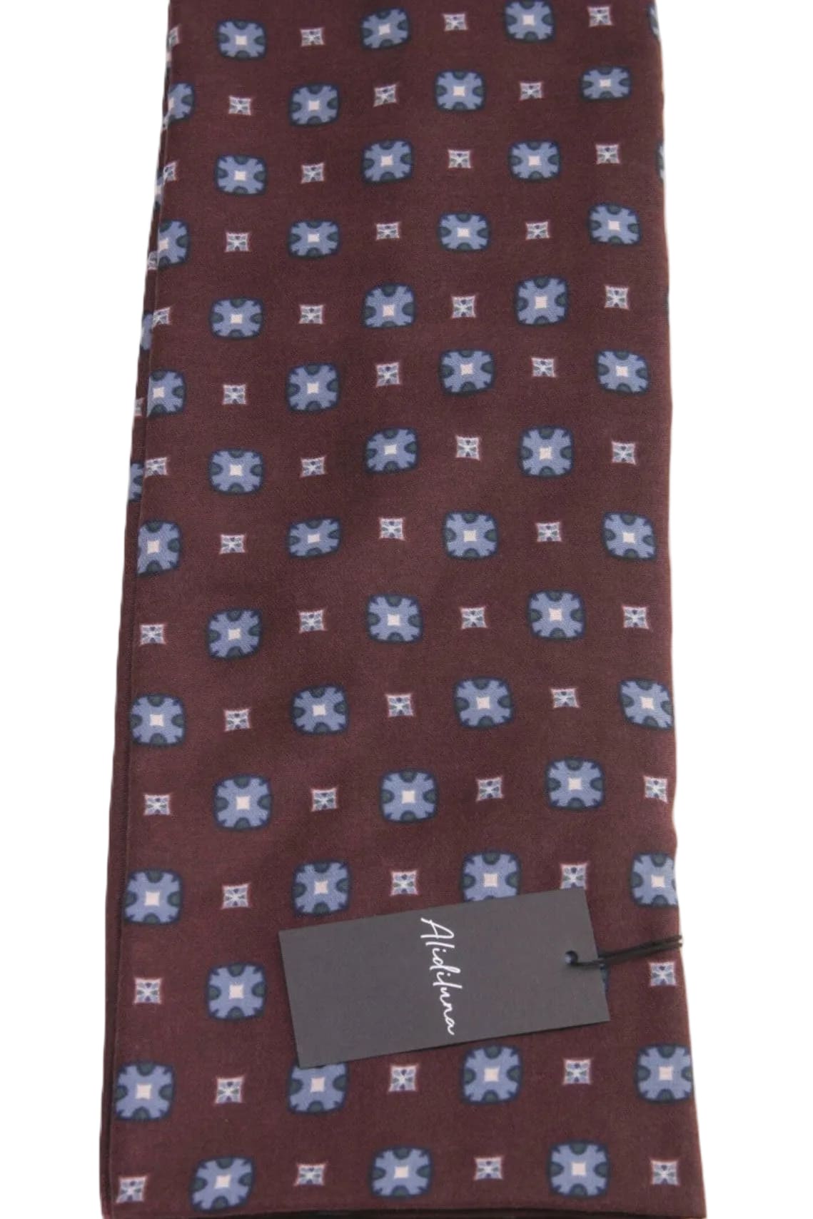 Sciarpa Foulard Pashmina Bordeaux con Motivo Geometrico Multicolore | Acrilico, Lana, Viscosa e Modal