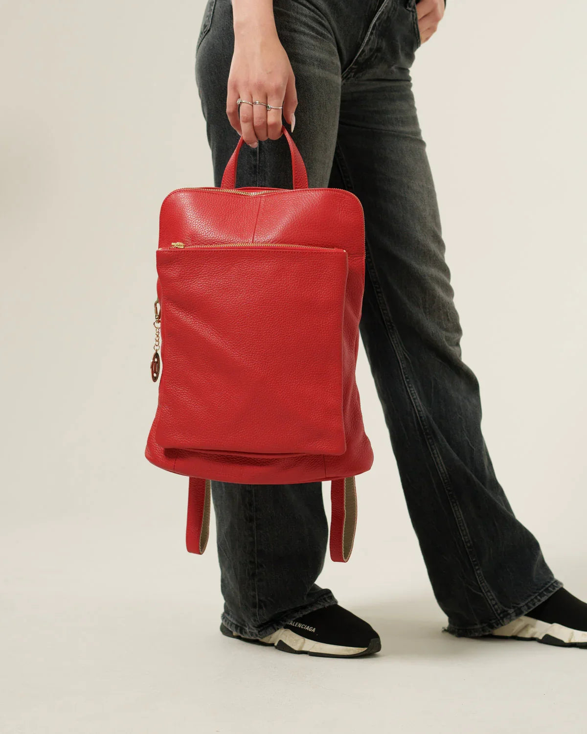 Zaino Donna Rosalba Vera pelle Rosso Capiente Compatto