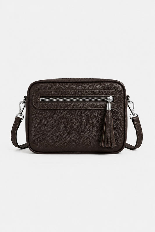 Borsa a Spalla Donna Alessia in Vera Pelle Nera | Made in Italy