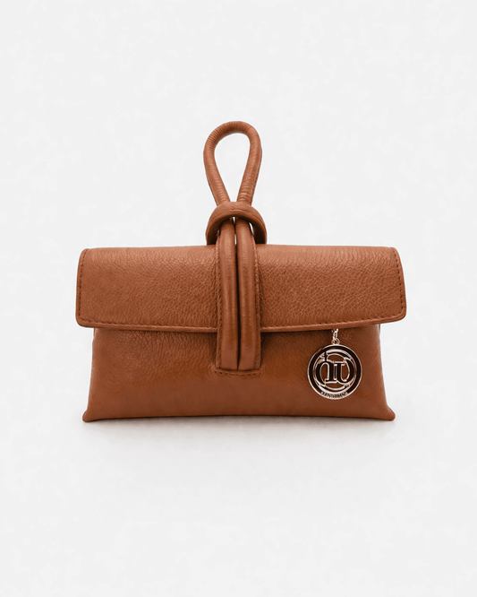 Borsa a Mano e Tracolla in Vera Pelle Cognac Sophie — Made in Italy