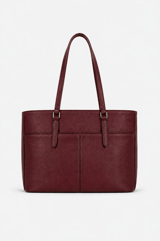 MONICA — Borsa a mano e spalla in pelle palmellato color vino | Made in Italy