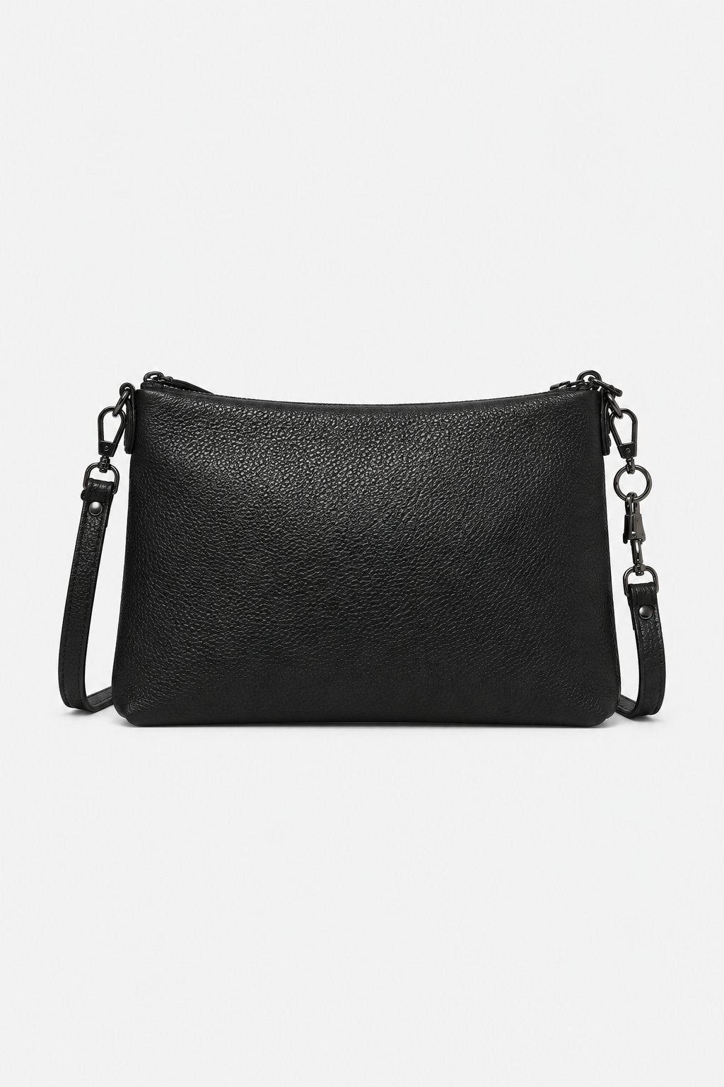 CHIARA — Pochette a tracolla in vera pelle nera | Made in Italy