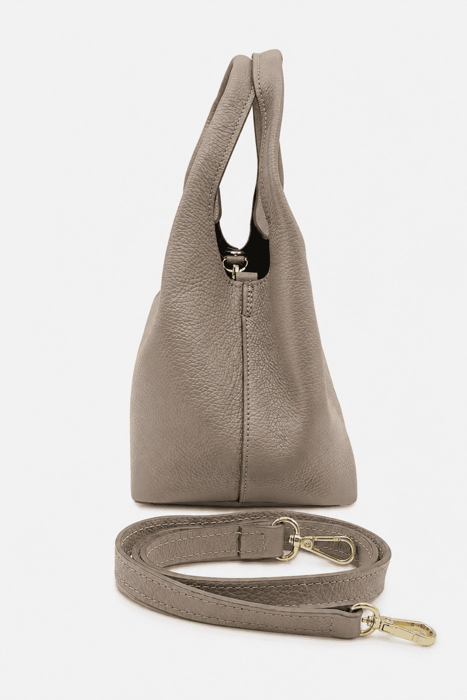 Borsa a Mano Donna Dominique in Pelle Dollaro Fango | Made in Italy
