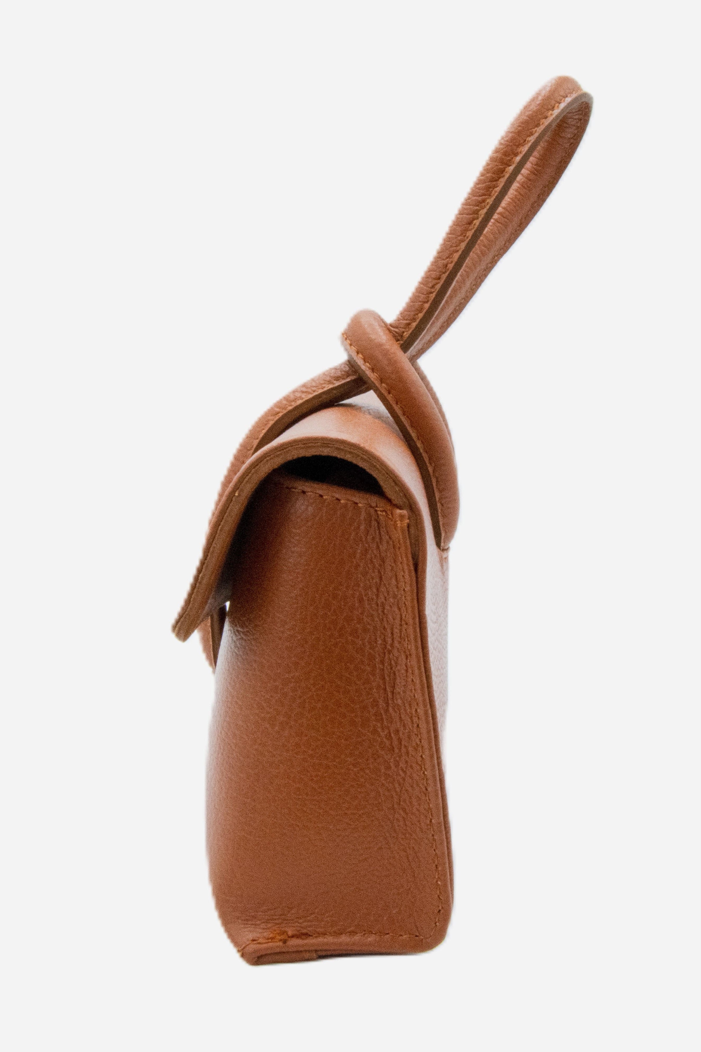 SOPHIE — Borsa a mano e tracolla in vera pelle cognac | Made in Italy