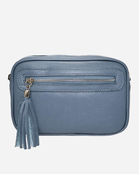 Borsa a Spalla Donna Alessia in Vera Pelle Ceruleo | Made in Italy