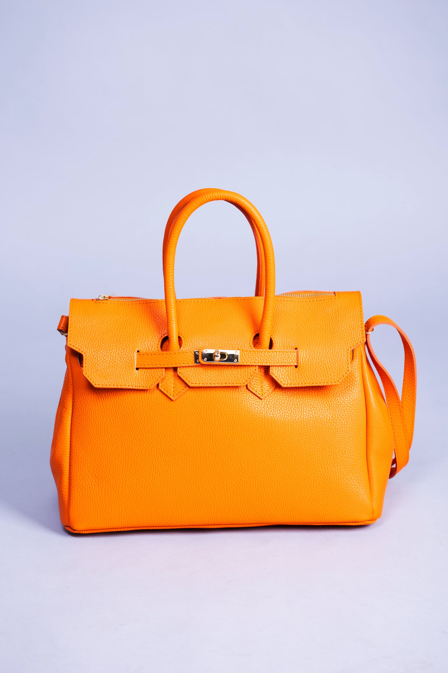 Borsa Donna LUNA in Vera Pelle Arancione Made in Italy – Eleganza Artigianale