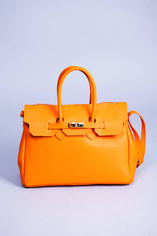 Borsa Donna LUNA in Vera Pelle Arancione Made in Italy – Eleganza Artigianale