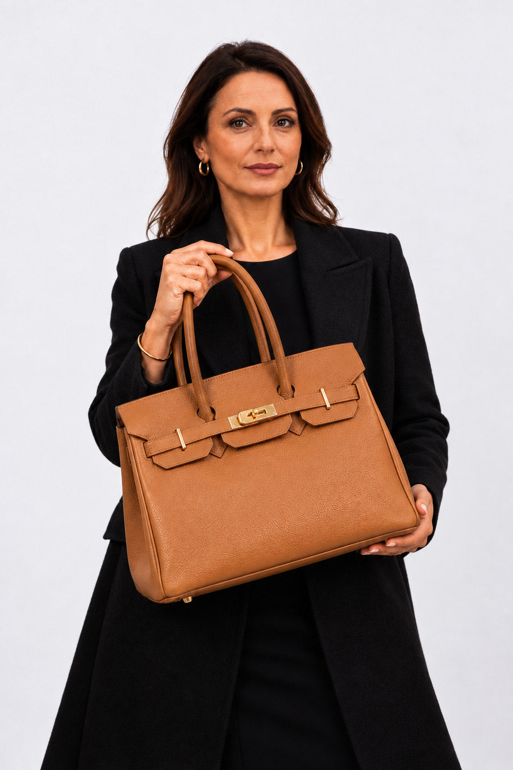Borsa donna LUNA in vera pelle cammello