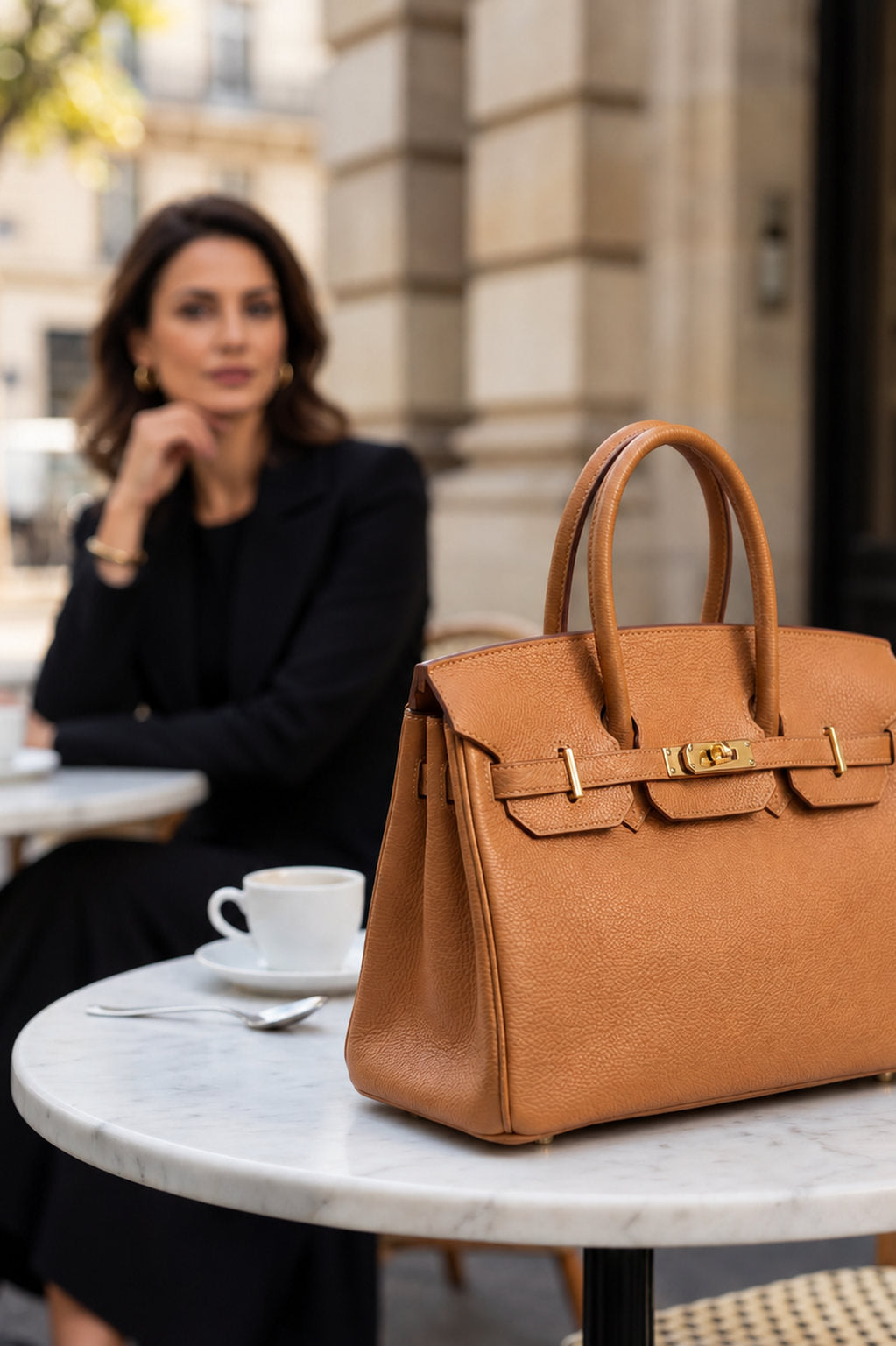 Borsa donna LUNA in vera pelle cammello