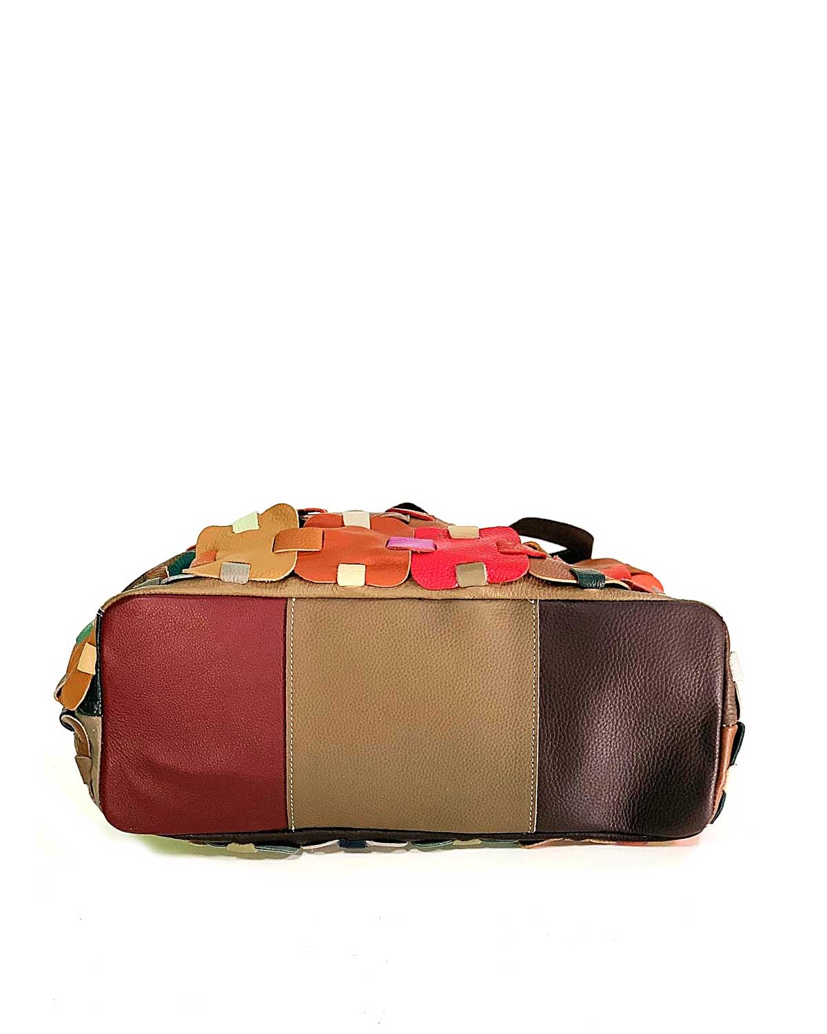 Borsa a mano e a tracolla donna in vera pelle Roberta multicolore intrecciata - Alidiluna