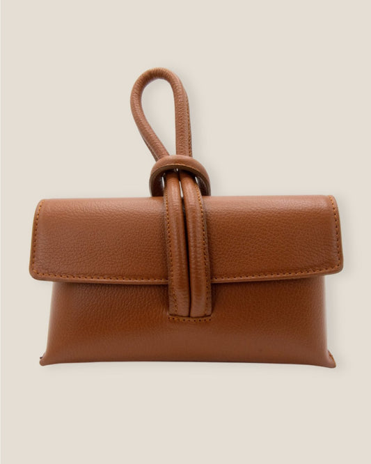 Borsa a mano e tracolla in pelle Sophie Cognac - Alidiluna