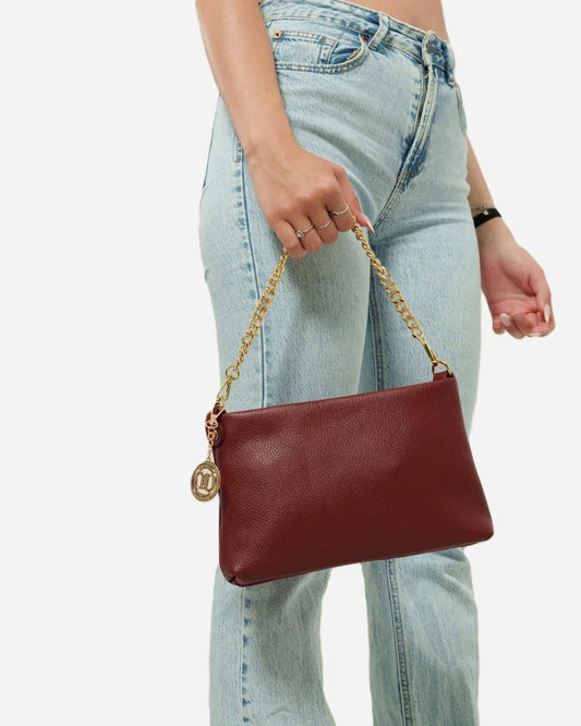 Pochette Alessandra – Vera Pelle Bordeaux | Made in Italy