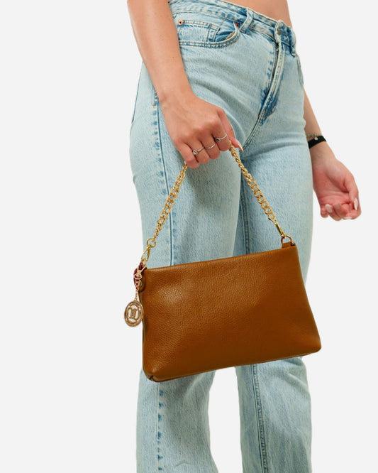 Pochette Alessandra – Vera Pelle Cognac | Made in Italy
