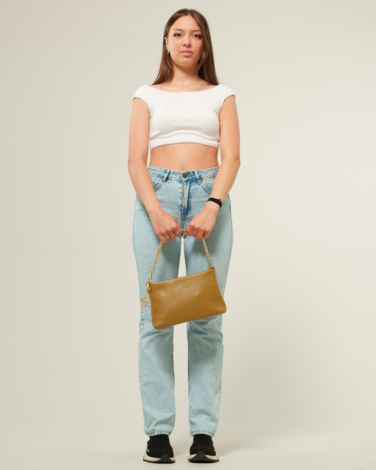 Borsa Donna Alessandra Vera pelle Marrone chiaro Pochette - Alidiluna