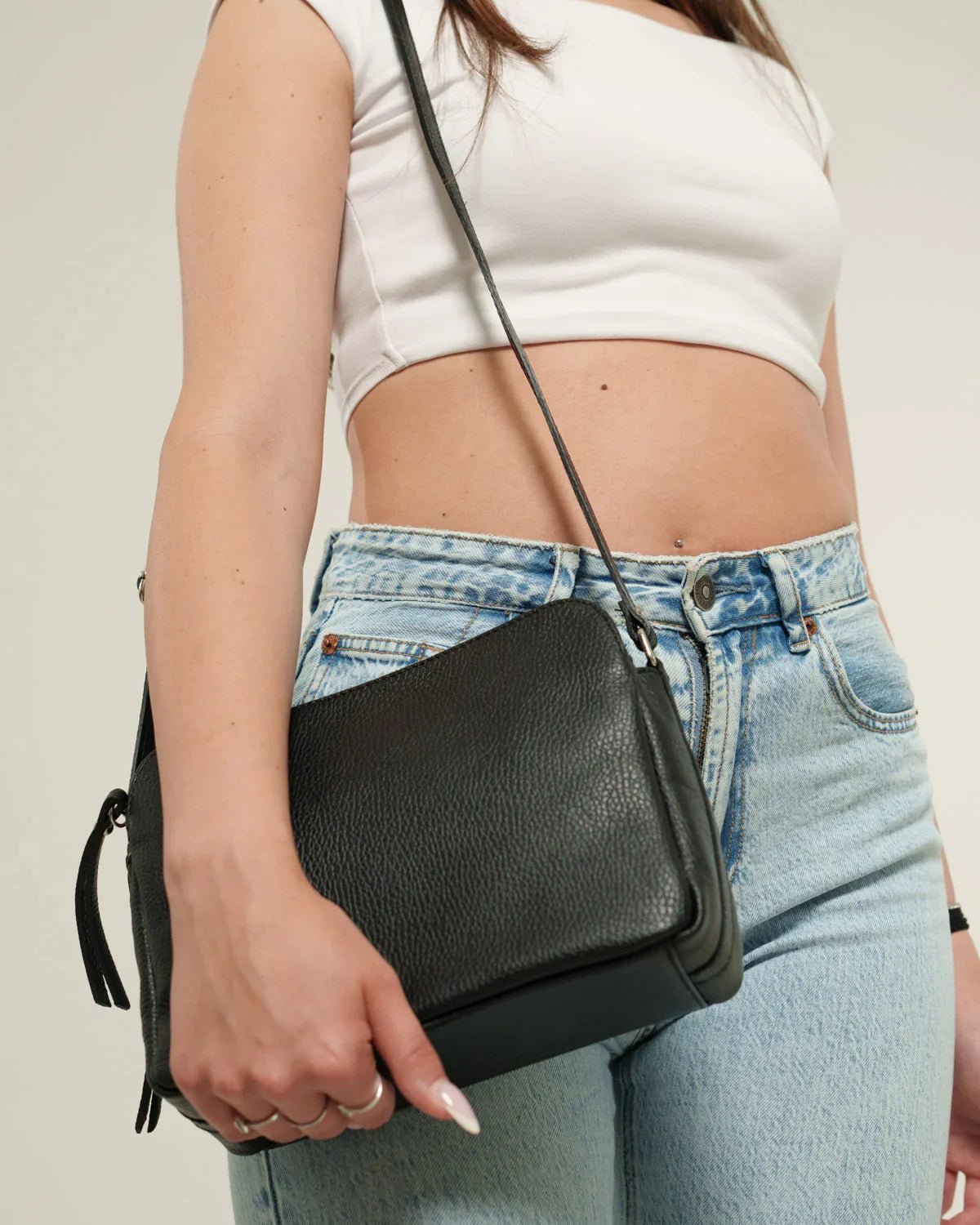 Borsa Donna Edvige Vera Pelle Rosso Doppia Zip Compatta Made in Italy - Alidiluna