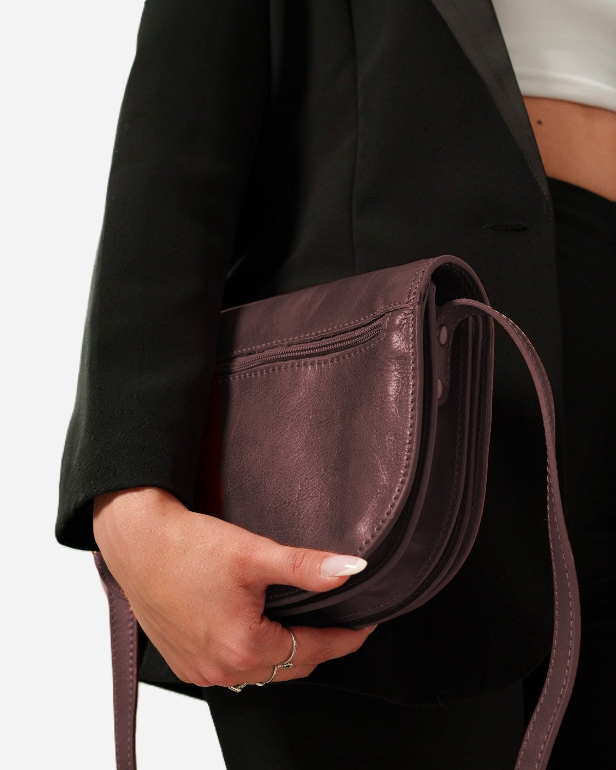 Elena Women's Bag Real Dark Brown Cowhide Leather Practical and Elegant