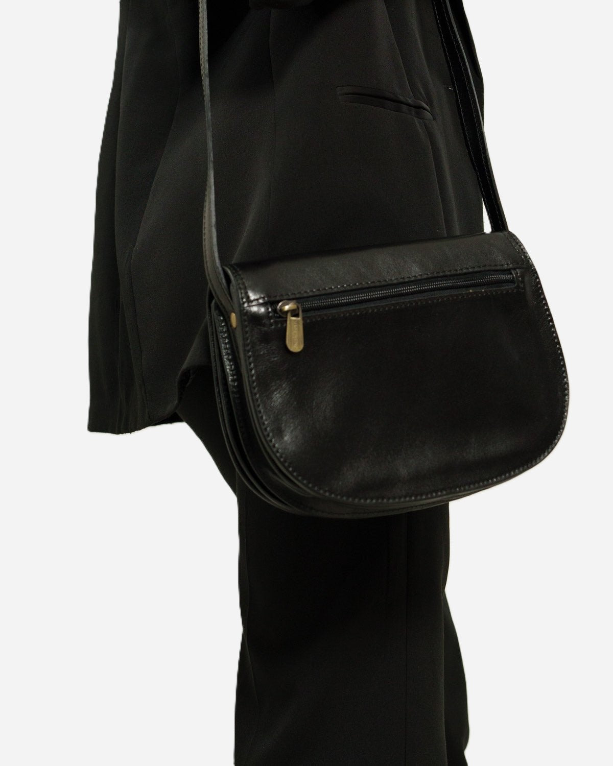 Elena Women's Bag in Real Black Cowhide Leather, Practical and Elegant