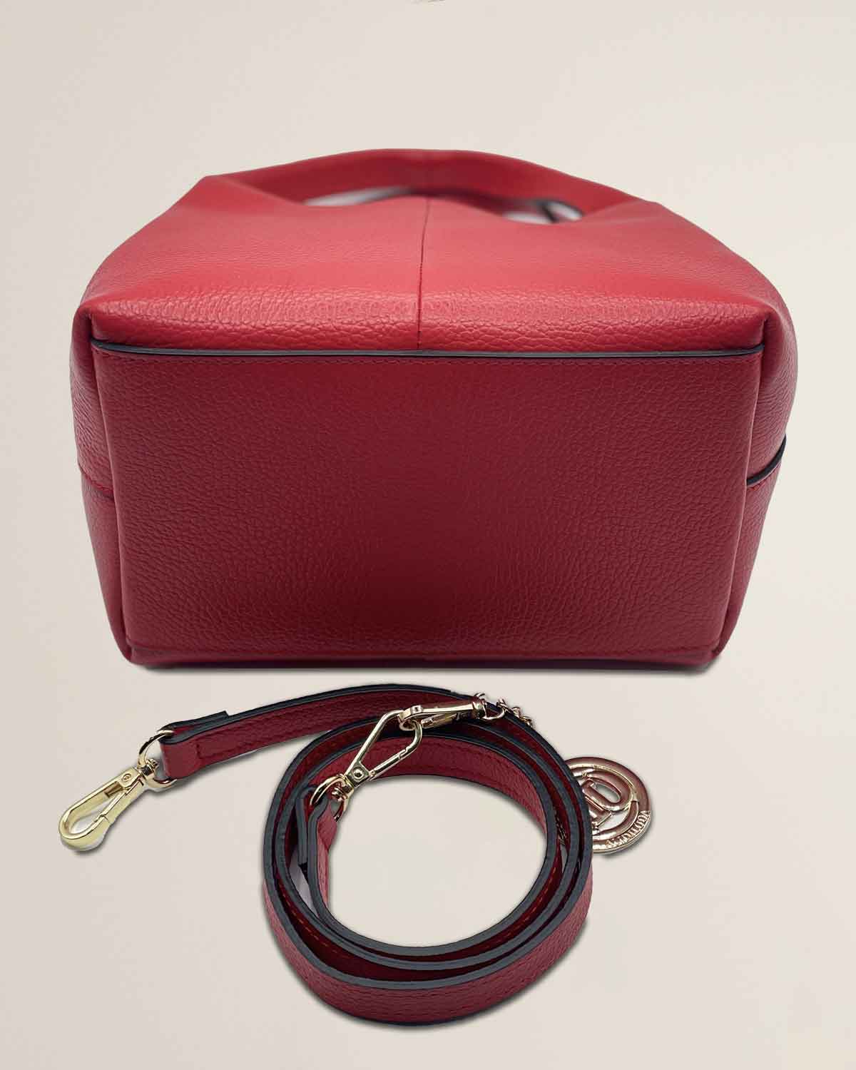 Borsa donna in pelle dollaro Dominique color rosso - Alidiluna