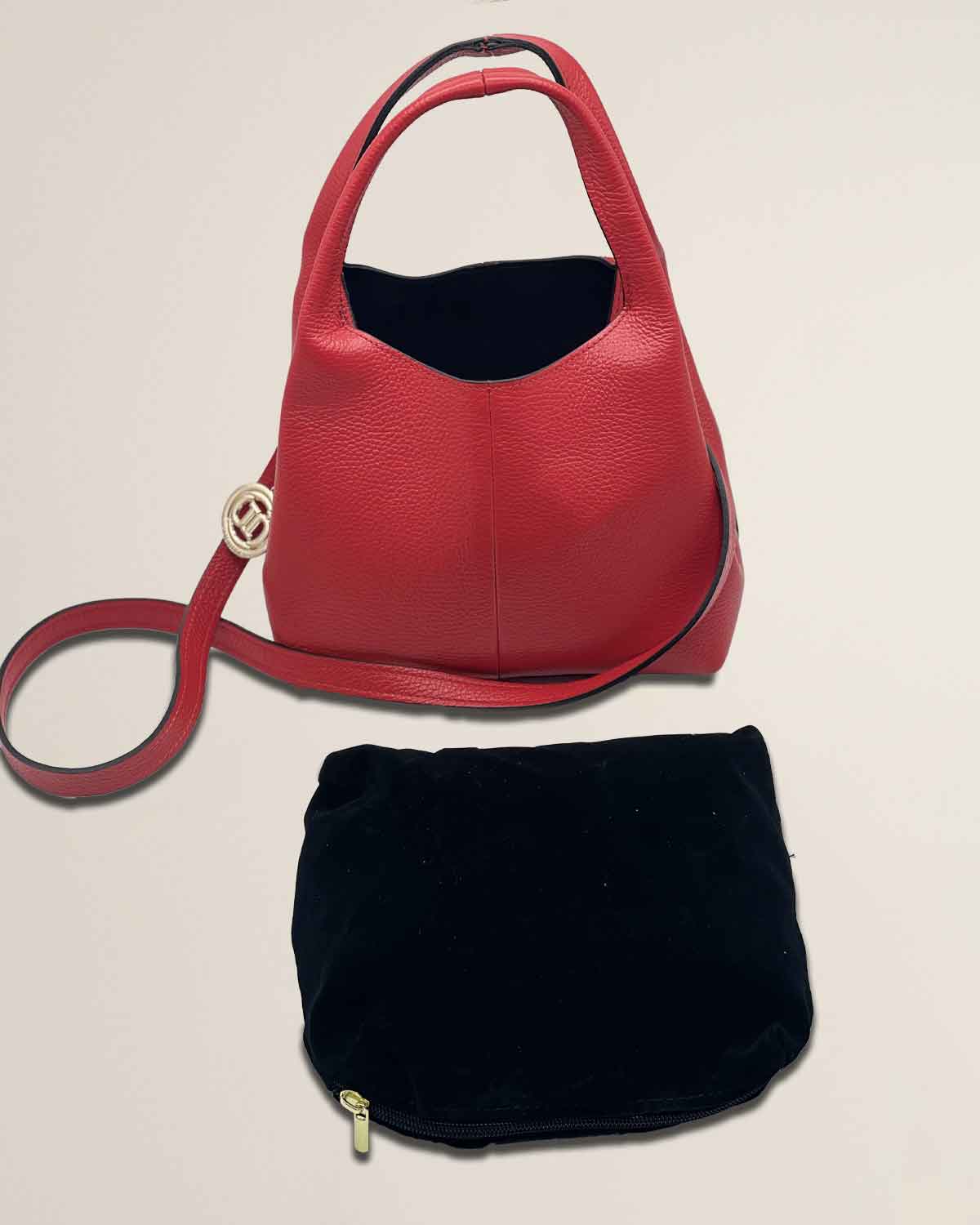 Borsa donna in pelle dollaro Dominique color rosso - Alidiluna