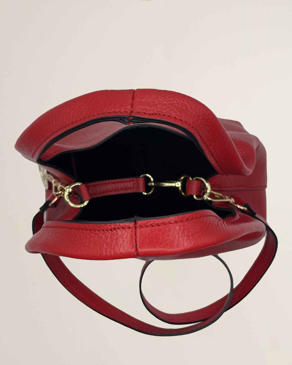 Borsa donna in pelle dollaro Dominique color rosso - Alidiluna