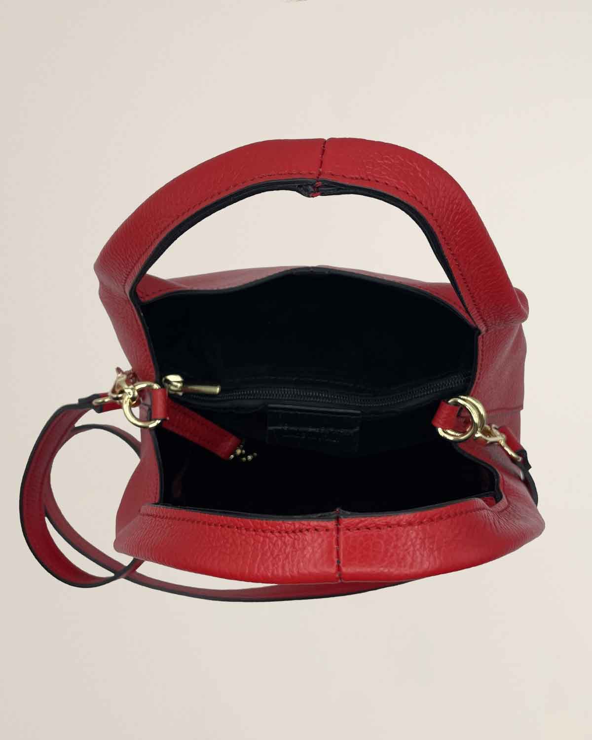 Borsa donna in pelle dollaro Dominique color rosso - Alidiluna
